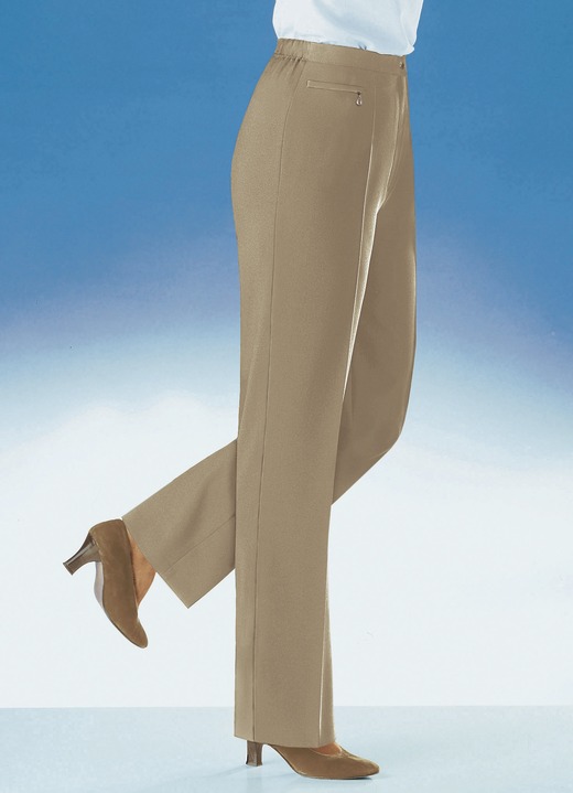Hosen mit Knopf- und Reißverschluss - Komforthose für jeden Anlass in 7 Farben, in Größe 019 bis 054, in Farbe MITTELGRAU MEL. Ansicht 1